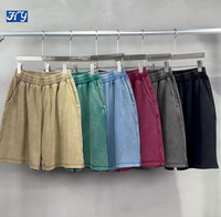 Celana pendek kualitas tinggi kustom celana pendek Pria cuci asam antik untuk pria celana pendek longgar musim panas kebesaran