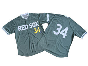 Camisetas de Béisbol Personalizadas con Logotipo Sublimado de los <span class=keywords><strong>Boston</strong></span> <span class=keywords><strong>Red</strong></span> <span class=keywords><strong>Sox</strong></span>, Cuello en V, Uniformes Masculinos con Botones, Personalizables, para Fanáticos de la Béisbol de EE. UU. - Product Image 2
