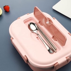 Bán Sỉ Hộp Đựng Thực Phẩm 4-5 Ngăn Tái Sử Dụng Hộp Cơm Bento Người Lớn Đi Học Trẻ Em Bằng Nhựa Cách Nhiệt Kín Khí + Thép Không Gỉ - Product Image 4