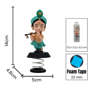 Dhyaan Bansidhar, Figura de Krishna en Tono de Piel, de Plástico, para el Tablero del Automóvil y el Templo del Hogar, Flauta Decorativa Kanha, Adorno Funspring - Product Image 6