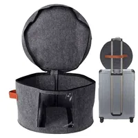 Boîte de grande capacité avec couvercle zippé, multifonction, pour chapeaux, vêtements, valises de voyage, bacs de rangement