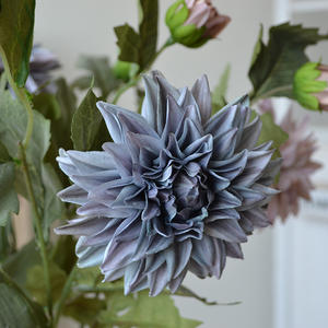 Injoy IJ042 Artificial Dahlia <b>Flowers</b> 2 Heads Modern Style Silk Handmade Wedding Table Centerpiece - Product Image 6