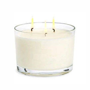 Envase de Vidrio Transparente Grueso de Primera Calidad, Resistente al Calor, para Velas, 80 mm de Altura, para Velas de 3 Mechas, para Navidad, Pascua, Día de San Valentín - Product Image 4