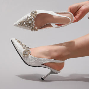 Chaussures de soirée tendance pour femmes, à lacets, style corset, talon fin, bout pointu, en satin, sexy pour l'été - Product Image 1