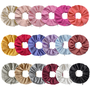 IFOND Vente en gros Chouchous personnalisés en polyester à rayures avec poche zippée <span class=keywords><strong>invisible</strong></span> intégrée, doux, pour femmes, pour maintenir et ranger les queues de cheval - Product Image 1