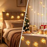 Guirlandes lumineuses LED de Noël, lanternes suspendues blanc chaud IP44 3m, décoratives pour fêtes et maison