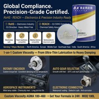 Grasa de Silicona Transparente para Amortiguación -20°C a 150°C NLGI 3 para Perillas de Instrumentos de Precisión, Válvulas de Grifo, Enfoque de Lentes, Impermeable, RoHS, REACH, OEM
