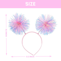 Xieli feuille bandes Pom Pom bandeaux clinquant boule moelleuse boucle de cheveux pompon bandeau pour la fête de la saint-valentin