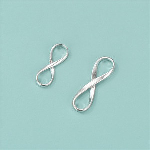 Breloque numéro 8 <span class=keywords><strong>E609</strong></span> avec anneau de saut permanent s925 en argent sterling cz pendentifs à breloques pour bijoux bricolage - Product Image 1