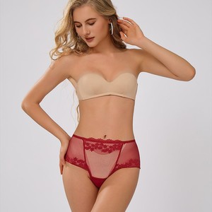 Intimo Donna Sexy Senza Spalline Taglie Forti in Nylon Cotone Pizzo Senza Ferretto Vita Alta Traspirante con Dettagli Cut-out, Stile Europeo Americano, per Commercio Transfrontaliero - Product Image 4