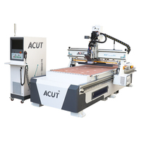 Máquina Fresadora CNC para Madera, Línea de Producción Automática, Mesa de Vacío, Cambio Automático de Herramienta