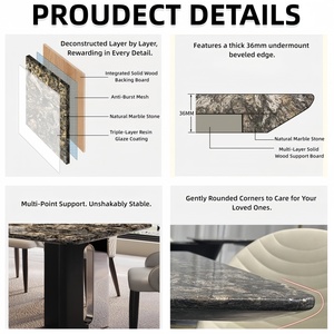 <span class=keywords><strong>Tavolo</strong></span> da Pranzo in Marmo di Grado Professionale, Piano in Marmo Naturale, <span class=keywords><strong>Struttura</strong></span> Personalizzata per Uso Intensivo in Ristoranti - Product Image 3