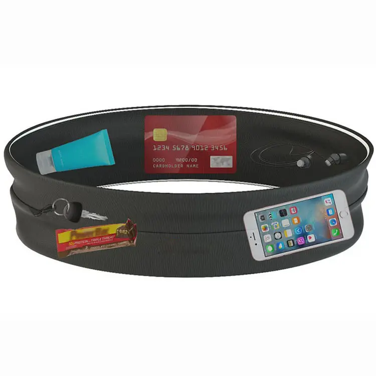 Bán Nóng Tùy Chỉnh Logo Thể Dục Thể Thao Ngoài Trời Đàn Hồi Flip Running Belt Eo Gói Túi Race Running Belt