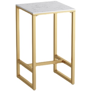 <span class=keywords><strong>Table</strong></span> nordique moderne de luxe carrée en marbre pied haut barre en fer doré pour petits espaces-entrée salon cave à vin maison événement - Product Image 5