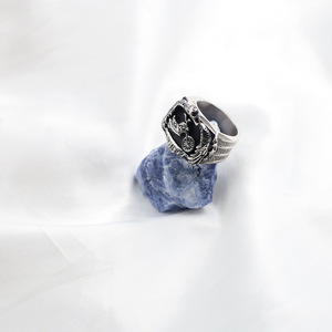 Punk Style Titanium Steel Motorcycle Ring Geometric Shape Wheel Design For Women Spring 2023 - Product Image 4