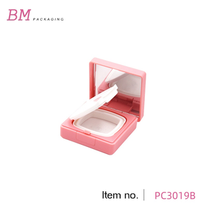 Preciosa caja compacta cuadrada rosa con estampado de copo de nieve para polvos cosméticos con espejo incorporado PC3019B - Product Image 4