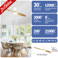 Ventilador de Techo Inteligente 1stshine de 56 Pulgadas, Diseño Moderno Profesional, Eficiente y Confortable, con Luz LED, Directo de Fábrica