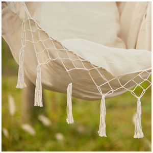 Modern Tassel Hanging Chair Outdoor Canvas <b>Swing</b> for Gym Park Bedroom & Living Room - Product Image 6