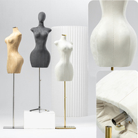 Mannequin ajustable en velours pour robe de mariée, forme féminine brésilienne BBL, demi-corps, grande taille, forte poitrine, fesses généreuses