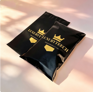 Sacs d'expédition mats noirs sur mesure 10x13 pouces, impression dorée du logo de la marque, imperméables, auto-adhésifs, pour boutique en ligne (vente en gros) - Product Image 1