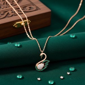 Swan Charm Wholesale <b>Pendant</b> <b>Emerald</b> Stoned Swan <b>Pendant</b> Handmade Turkish 925 Silver Sterling Necklace - Product Image 3