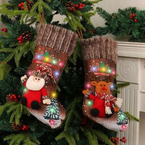 Chaussettes lumineuses décoratives pour cheminée, sacs cadeaux pour enfants, décorations de Noël pour arbre de Noël - Product Image 2