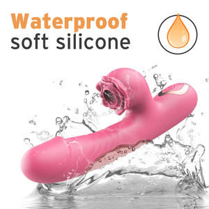 Mainan elektrik 2 in 1 untuk wanita, <span class=keywords><strong>Vibrator</strong></span> <span class=keywords><strong>Pulsating</strong></span> lucu dengan rotasi Dildo teleskopik, mainan seks kelinci lengket lidah untuk wanita - Product Image 6