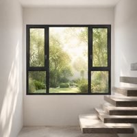 Fenêtre à battant en aluminium à rupture de pont thermique moderne, ouverture électrique en option, pour villa, appartement, hôtel et projets commerciaux