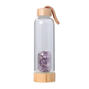 Cura de cristal de energia saúde bebida garrafa de água de vidro