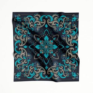 Foulard in Seta 90x90, Bandana Personalizzata, Sciarpe in Seta con Motivi del Patrimonio Culturale per Viaggiatori Globali e Amanti dell'Arte - Product Image 1