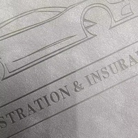 Organisateur de documents de voiture en cuir PU de haute qualité, porte-cartes d'immatriculation et d'assurance avec poches transparentes en plastique