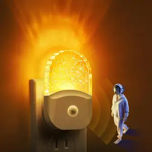 LOHAS 1W 2000K Amber Warm Light Acrylic Decorate Motion Sensor Dusk To Dawn Plug In LED Night Light For Hallway Bathroom