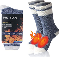 Nouvelles chaussettes d'hiver épaisses et chaudes pour femmes - 100% acrylique, antidérapantes, pour le ski