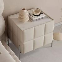 Mesa de Noche de Madera Multifuncional Moderna y Sencilla, Mueble de Dormitorio, Gabinete de Almacenamiento de Lujo Ligero