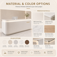 Mostrador de Recepción Plegable de Madera, Resistente a las Manchas, Moderno y de Lujo, con Luz LED para Salón de Belleza, Hotel, Escuela y Hospital