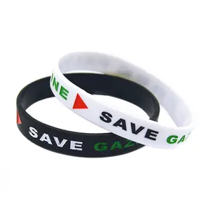 诺欣流行腕带定制硅胶手链巴勒斯坦拯救免费巴勒斯坦国旗腕带橡胶手链