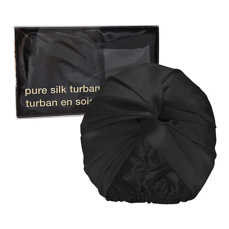 Produsen Logo Khusus dan Label Bonnet Sutra dan Tepi Membungkus 100% Set Bonnet Sutra Murbai Murni