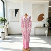 Robe chemise ample à rayures douces pour femme, grande taille, style africain, nouvelle collection été 2026, transfrontalière Europe-Amérique