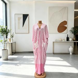 Vestido Camisero Holgado de Manga Corta con Rayas Dulces, Talla Grande Africana, Novedad de Verano 2026 para Mujer, Estilo Europeo Americano Transfronterizo - Product Image 3