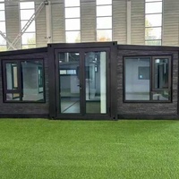 Maison conteneur extensible de 40 pieds, de luxe, préfabriquée, modulaire, à double aile, pliable, moderne, pour habitation familiale, type villa, 40 pieds