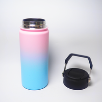 Bouteille d'eau isotherme à double paroi en acier inoxydable de 15 oz, avec couvercle à clapet breveté, poignée amovible et design dégradé, pour boissons chaudes ou froides