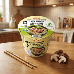 Nouilles instantanées aux champignons Vedan, best-seller, de qualité supérieure, pour repas légers, base de soupe riche en umami aux champignons shiitake déshydratés, origine Taïwan, 12 mois - Product Image 2