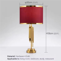 LAMPE DE TABLE DE LUXE POUR LA MAISON, LAMPE DE TABLE EN TISSU, LAMPE DE CHEVET EN MÉTAL POUR CHAMBRE À CÔTÉ DU LIT, GRAND VENTE EN GROS