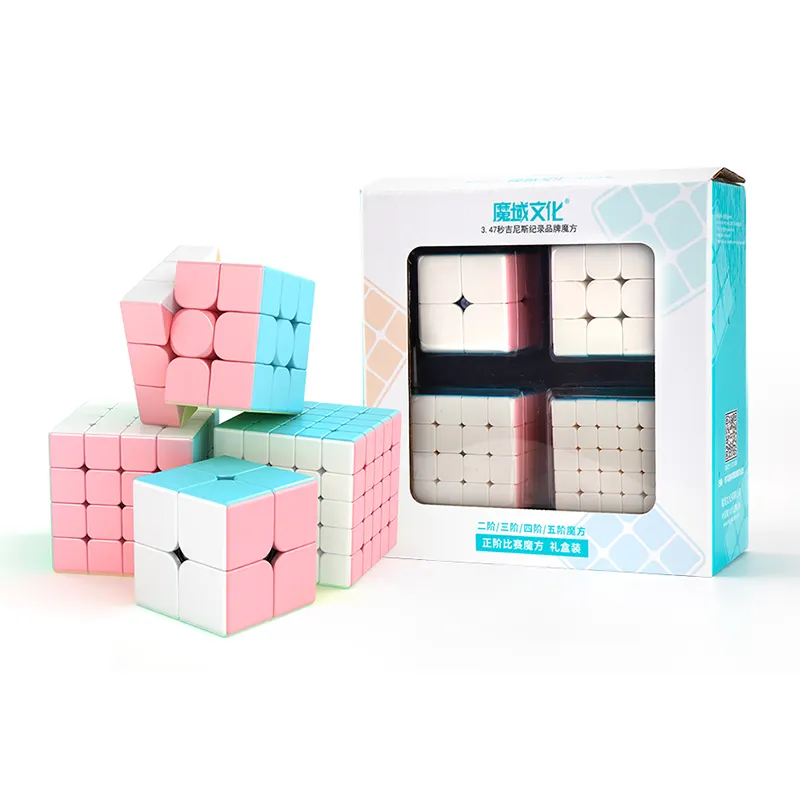 Moyu meilong macaron cubo de quebra-cabeça 4 em 1, conjunto de presente, brinquedo