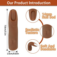 Missgooey Doigt d'entraînement en silicone pour nail art, outil de pratique pour salon de manucure, doigt artificiel flexible pour nail art