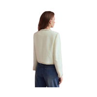Veste en tweed minimaliste pour femmes, manteau de bureau toutes saisons, style tendance, OEM personnalisé