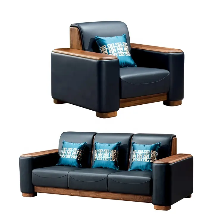 Produsen Sofa Modern Mewah Furnitur Bekas Kulit Sofa Kantor Mewah Set Modular untuk Furnitur Sofa Kantor