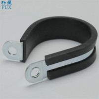 Colliers de serrage en acier inoxydable OEM personnalisés, type P, avec revêtement en caoutchouc noir pour tuyaux