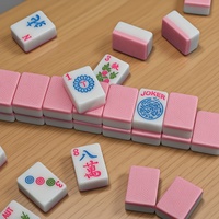 Meilleures ventes : Ensemble de mahjong américain personnalisé en mélamine blanc et rose, 166 cartes, luxe élégant, table de jeu, divertissement pour adultes