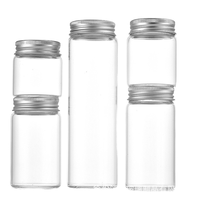 Conteneur alimentaire en verre borosilicate transparent fin et mince de 10 ml, 5 ml, 30 ml, 50 ml, 60 ml, 80 ml, 100 ml avec bouchon à vis en métal argenté ou doré, sans MOQ
